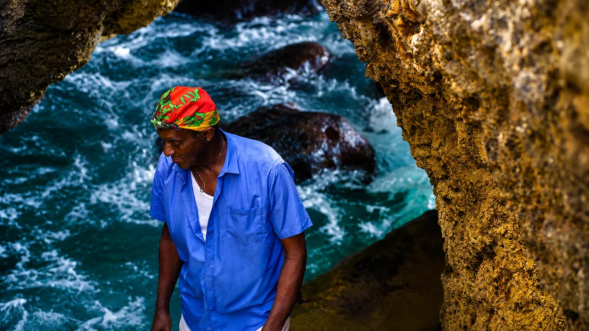 Panthor at the rocks by the sea